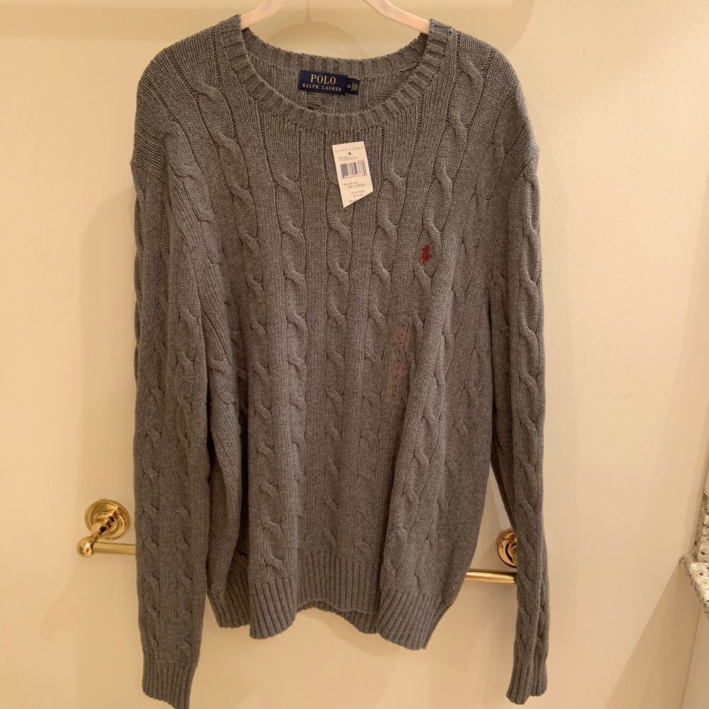 Polo Ralph Lauren Grey Cable Knit Sweater